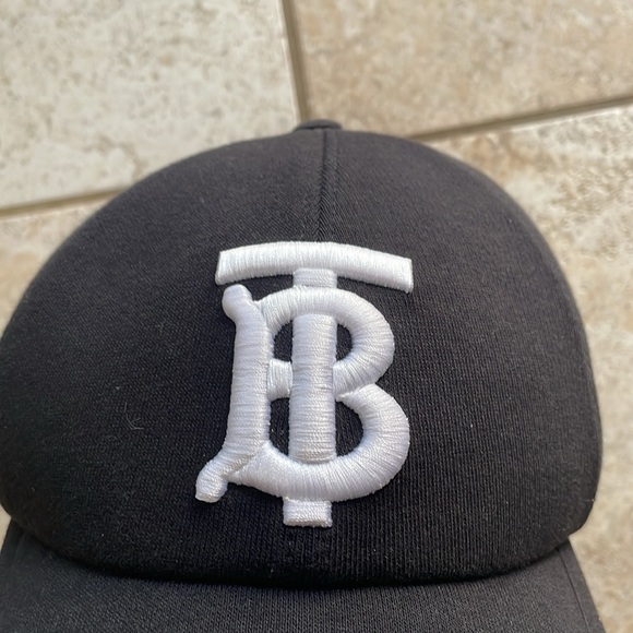 Burberry Embroidered TB Monogram Twill Baseball Cap Black - Picture 12 of 14